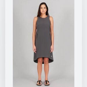 Indygena Blando II sleeveless high low dress charcoal gray